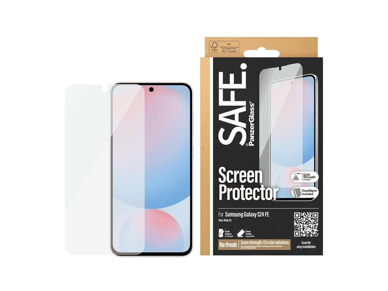SAFE. by PanzerGlass Screen Protector Samsung Galaxy S24 FE | Ultra-Wide Fit w. Aligner
