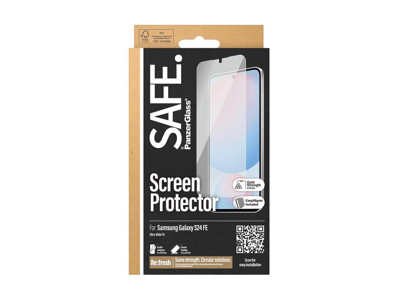 SAFE. by PanzerGlass Screen Protector Samsung Galaxy S24 FE | Ultra-Wide Fit w. Aligner