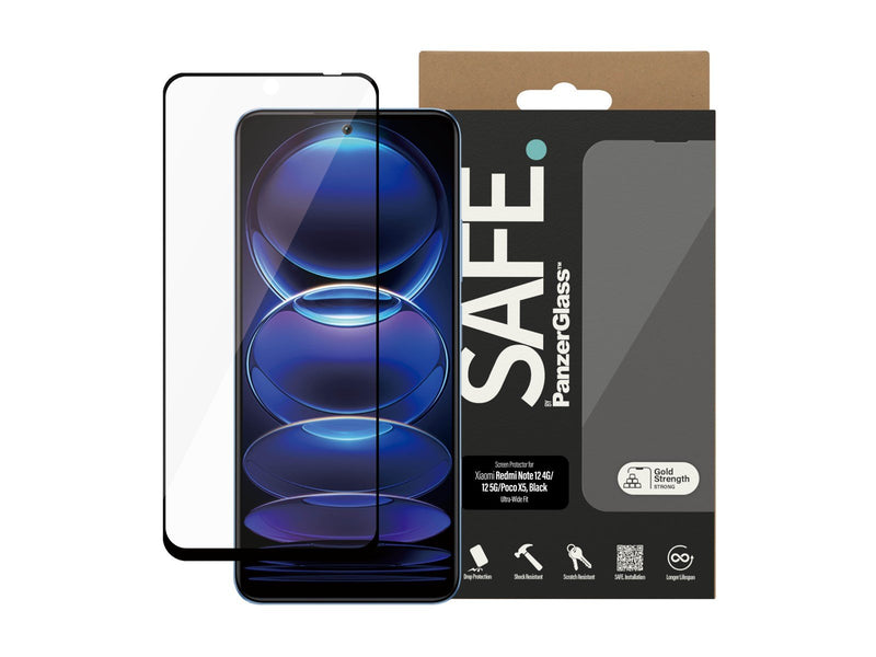 SAFE. by PanzerGlass Screen Protector Xiaomi Redmi Note 12 5G | 12 4G | Poco X5 | Ultra-Wide Fit