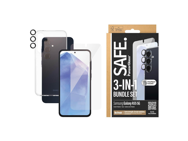 SAFE. by PanzerGlass 3-in-1 Protection Pack Samsung Galaxy A55 5G