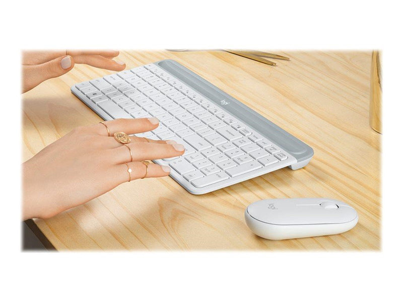 Logitech Slim Wireless Combo MK470 - Tastatur & Maus Set - Italienisch - Grau