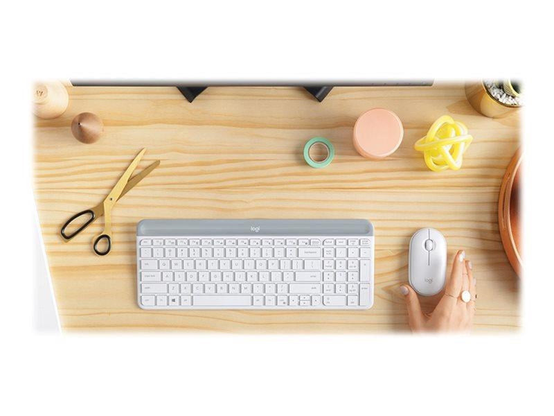 Logitech Slim Wireless Combo MK470 - Tastatur & Maus Set - Italienisch - Grau