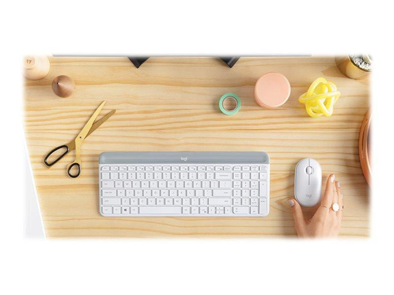 Logitech Slim Wireless Combo MK470 - Tastatur & Maus Set - Italienisch - Grau