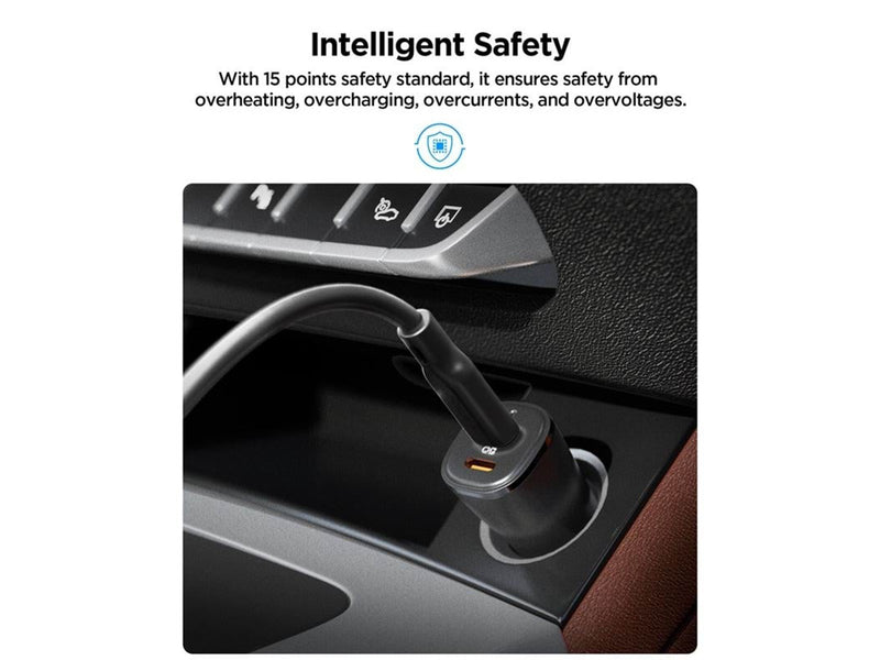 Spigen Essential 50W Car Charger EV502 - Black