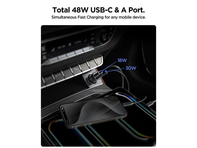Spigen Essential 48W Car Charger EV482 - Black