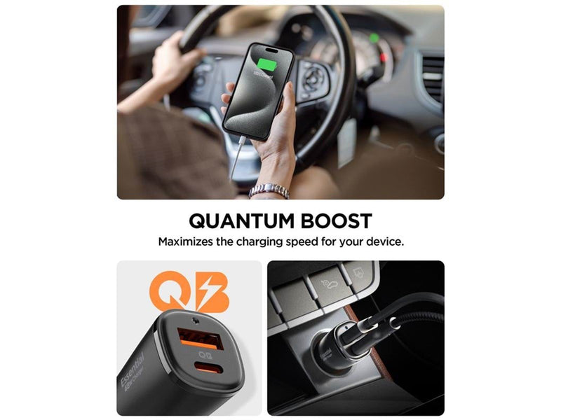Spigen Essential 48W Car Charger EV482 - Black
