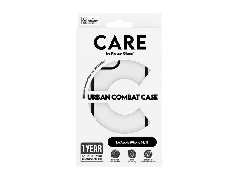 CARE by PanzerGlass Flagship Case Transparent Urban Combat w. Clear Frame iPhone 14 | 13