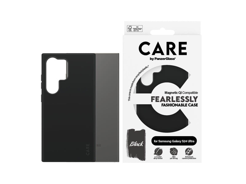CARE by PanzerGlass Fashionable Case Black w. QI Compatible Samsung Galaxy S24 Ultra