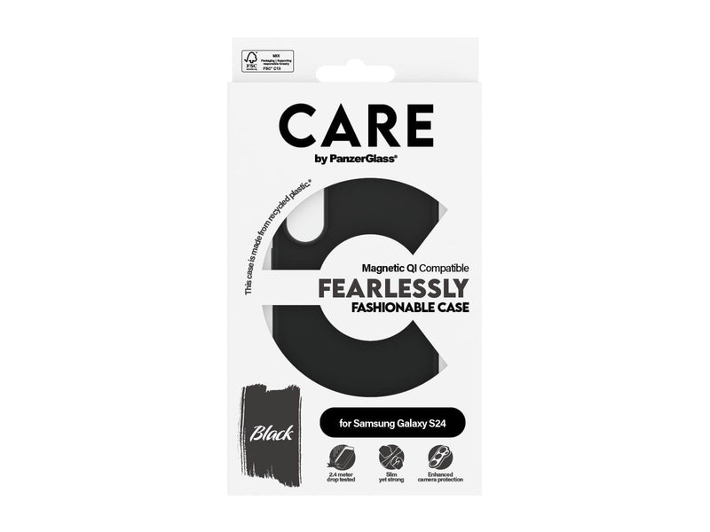 CARE by PanzerGlass Fashionable Case Black w. QI Compatible Samsung Galaxy S24+