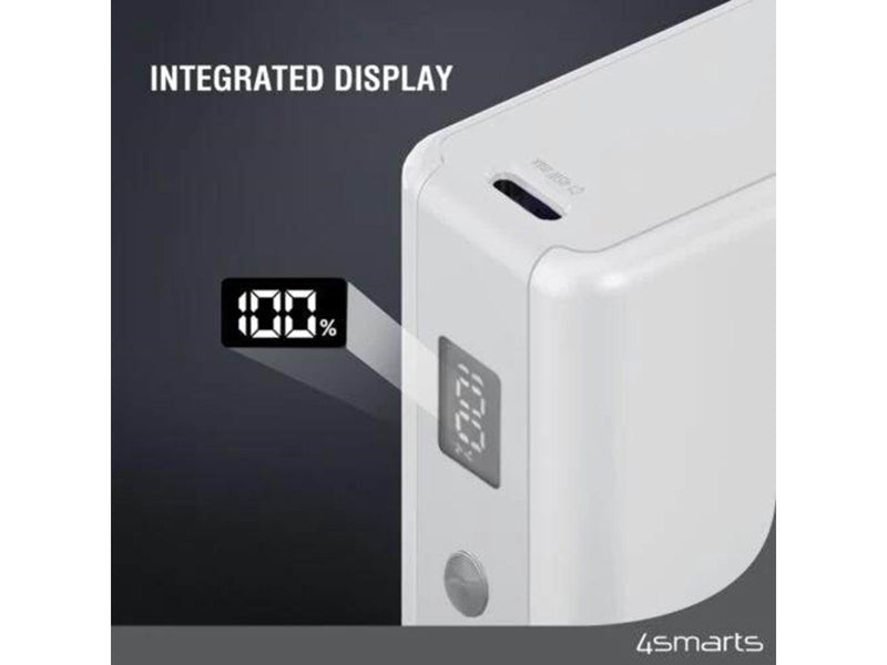 4smarts Power Bank Pocket Slim - 10.000 mAh Powerbank (Akku) - Weiß - 10000 mAh