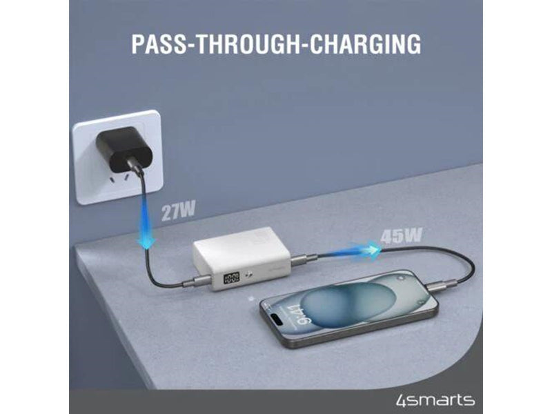 4smarts Power Bank Pocket Slim - 10.000 mAh Powerbank (Akku) - Weiß - 10000 mAh