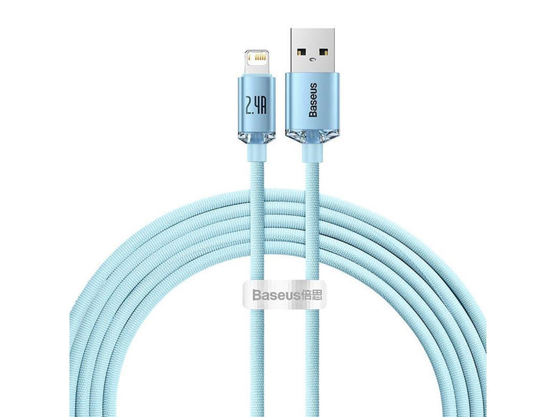 Baseus cable for iP  Crystal Shine 2.4A 2m (blue)