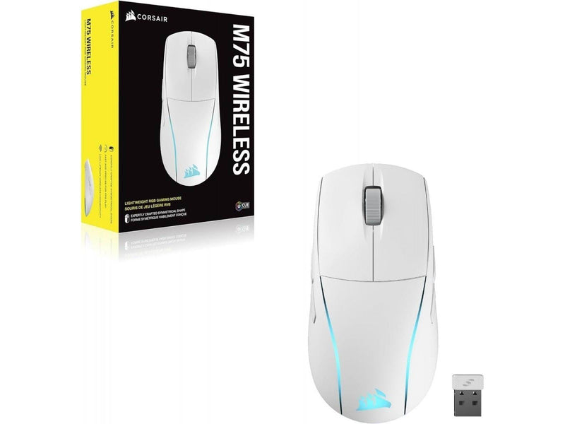 Corsair M75 Lightweight RGB - Gaming Maus (Weiß mit RGB Licht)