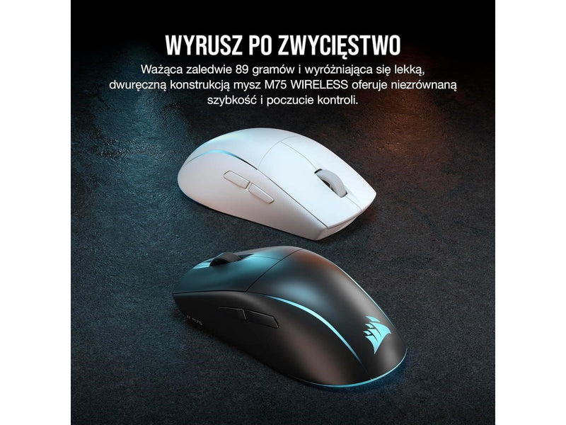 Corsair M75 Lightweight RGB - Gaming Maus (Weiß mit RGB Licht)