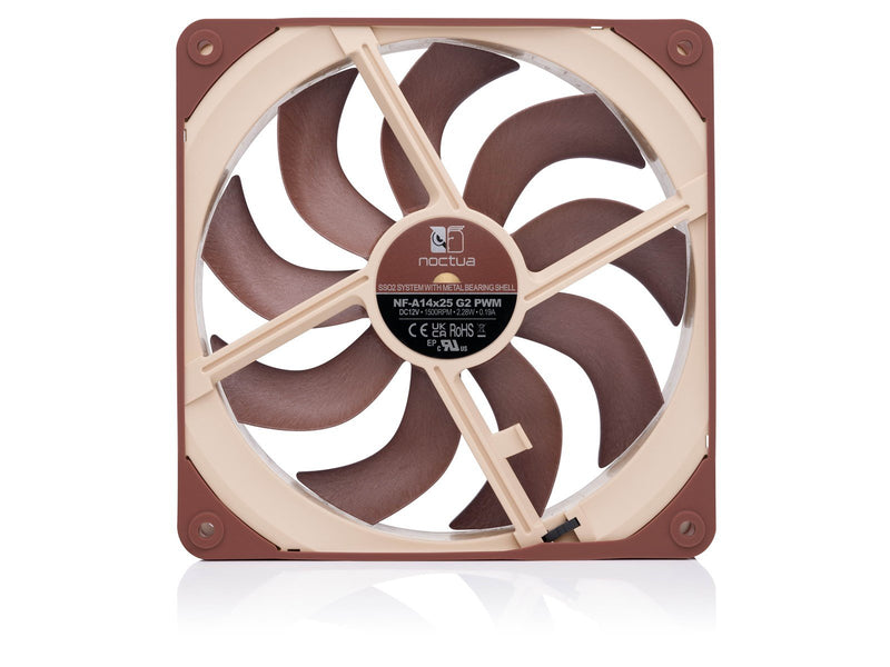 Noctua NF-A14x25 G2 PWM - Gehäuselüfter - 140mm - Braun - 25 dBA
