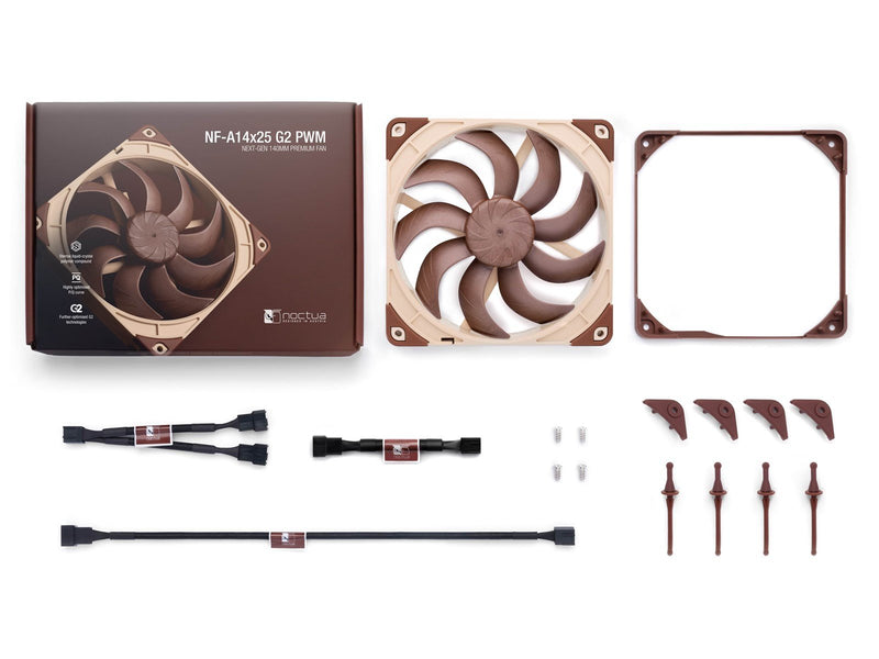 Noctua NF-A14x25 G2 PWM - Gehäuselüfter - 140mm - Braun - 25 dBA
