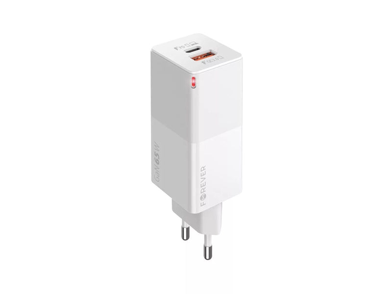 Forever 65W USB-C PD & USB-A QC - White