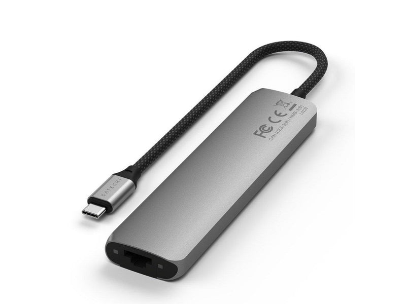 Satechi 7-in-1 USB-C Slim Multiport Adapter with Ethernet - Space Grey
