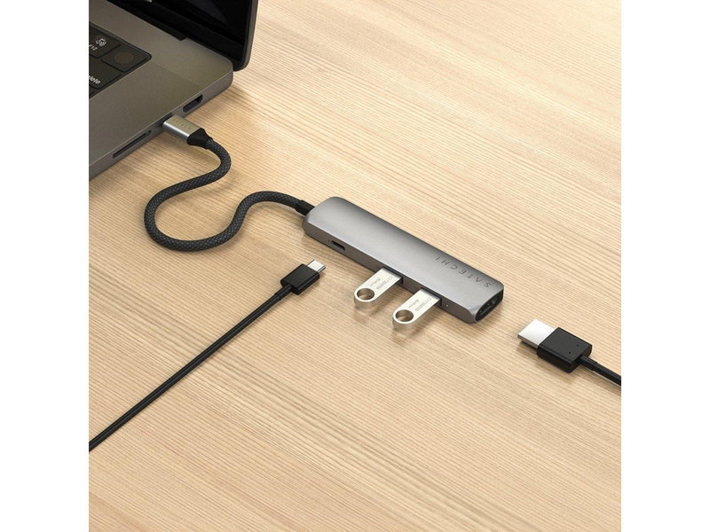 Satechi 4-in-1 USB-C Slim Multiport Adapter 4K - Space Grey
