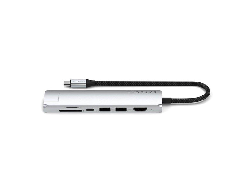 Satechi 7-in-1 USB-C Slim Multiport Adapter with Ethernet - Silver