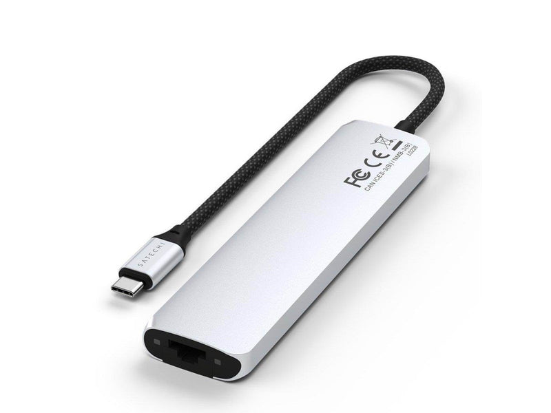 Satechi 7-in-1 USB-C Slim Multiport Adapter with Ethernet - Silver
