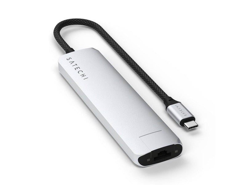 Satechi 7-in-1 USB-C Slim Multiport Adapter with Ethernet - Silver