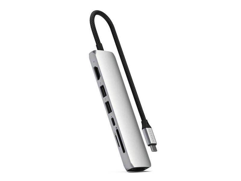 Satechi 7-in-1 USB-C Slim Multiport Adapter with Ethernet - Silver