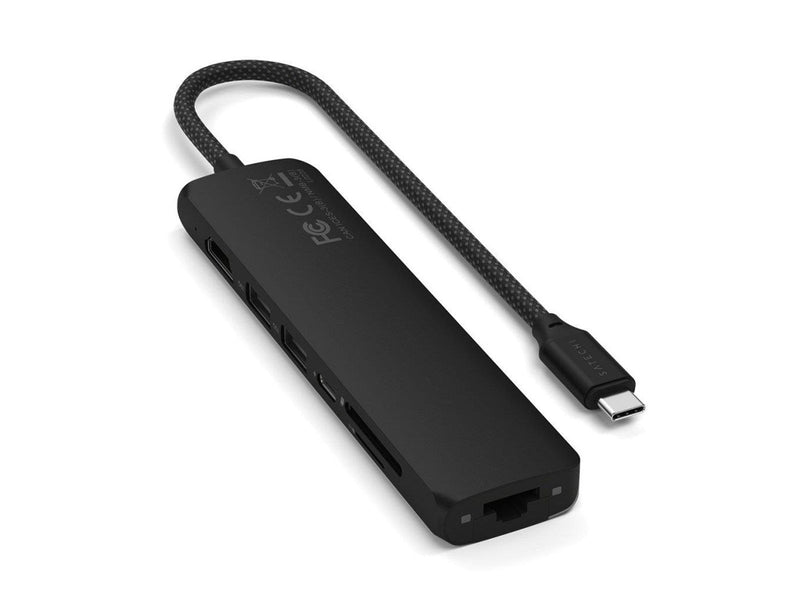 Satechi 7-in-1 USB-C Slim Multiport Adapter with Ethernet - Black