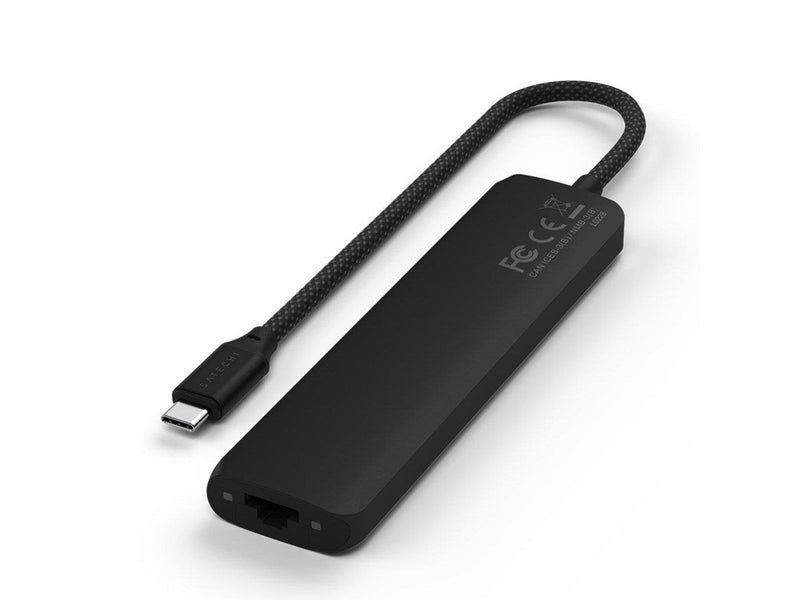 Satechi 7-in-1 USB-C Slim Multiport Adapter with Ethernet - Black