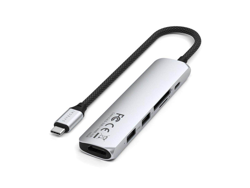 Satechi 6-in-1 USB-C Slim Multiport Adapter - Silver