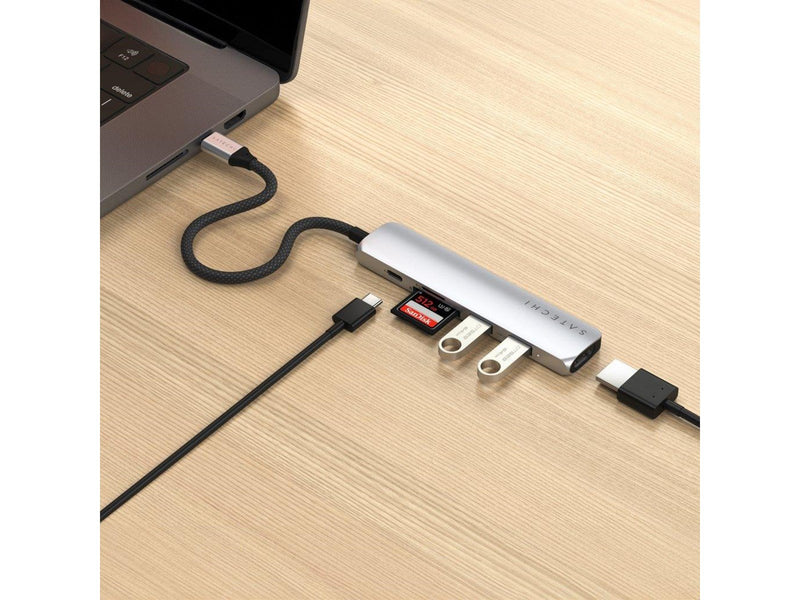 Satechi 6-in-1 USB-C Slim Multiport Adapter - Silver