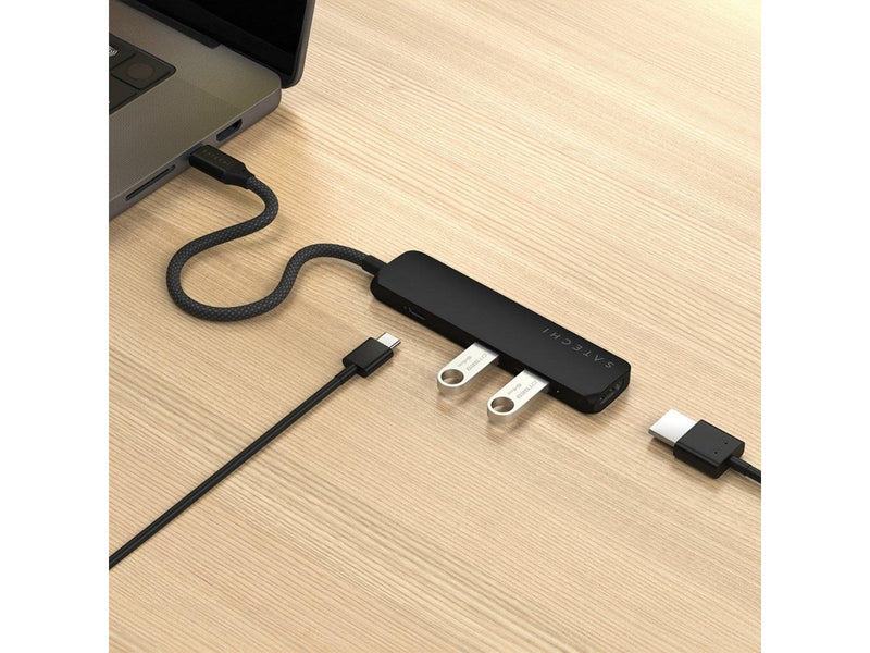 Satechi 4-in-1 USB-C Slim Multiport Adapter 4K - Black