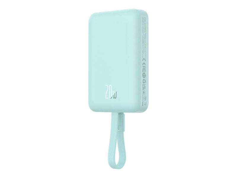 Baseus Magnetic Mini 10000mAh 20W MagSafe Magnetic Power Bank (Mint) Powerbank (Akku) - Blau - 10000 mAh