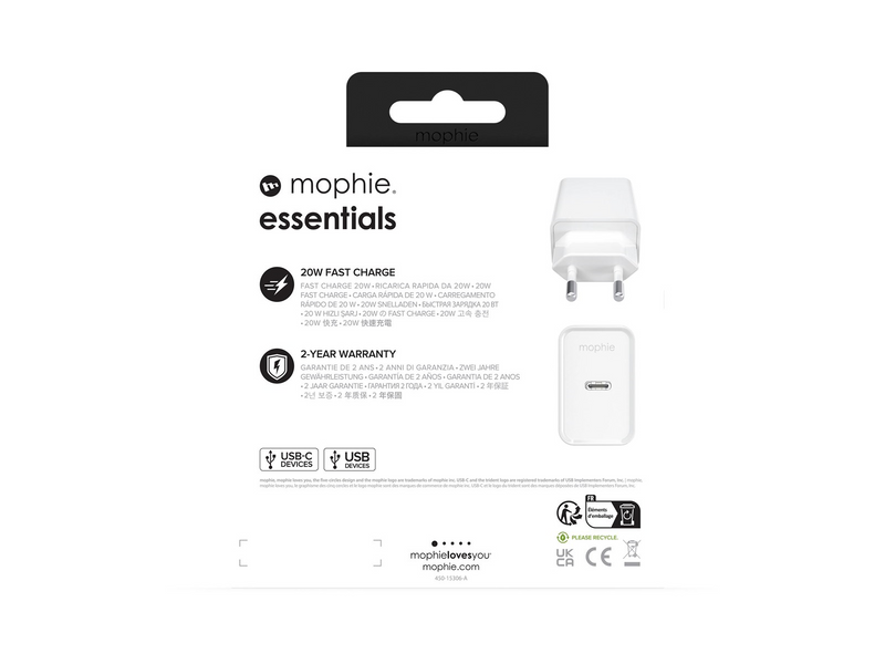 Mophie Essentials Power Adapter - White