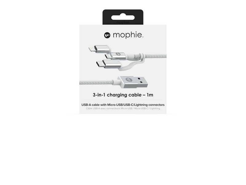 Mophie USB-A to 3in1- 1M- White