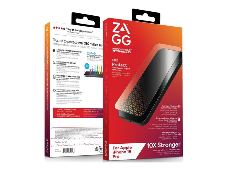 ZAGG InvisibleShield Glass XTR3 for iPhone 15 Pro