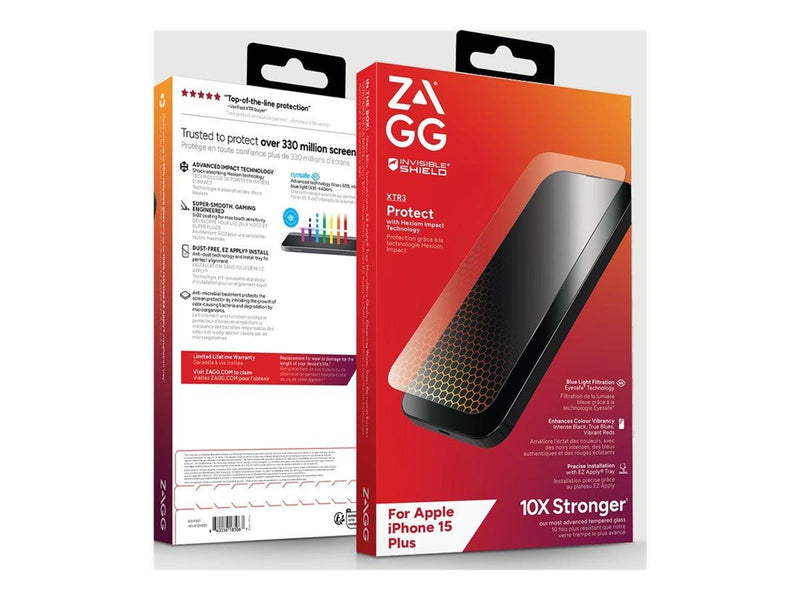 ZAGG InvisibleShield Glass XTR3 for Apple iPhone 15 Plus