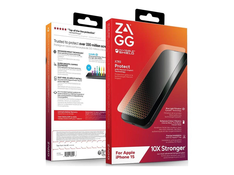 ZAGG InvisibleShield Glass XTR3 for Apple iPhone 15