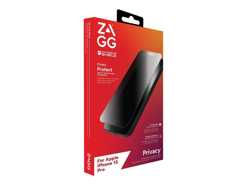ZAGG InvisibleShield Glass Elite Privacy for Apple iPhone 15 Pro