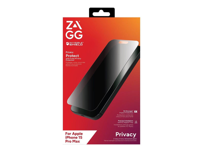 ZAGG InvisibleShield Glass Elite Privacy for Apple iPhone 15 Pro Max