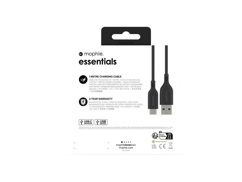 Mophie essentials USB cable USB (M) to 24 pin USB-C (M) 1 m