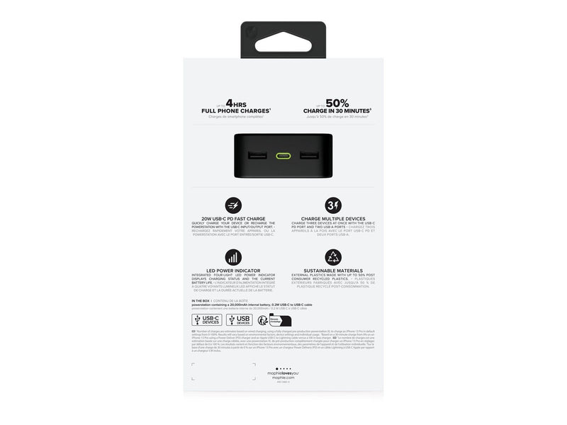 Mophie powerstation XL Powerbank (Akku) - schwarz - 20000 mAh