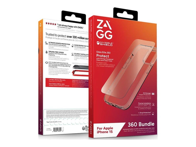 ZAGG InvisibleShield Glass Elite 360 for Apple iPhone 15