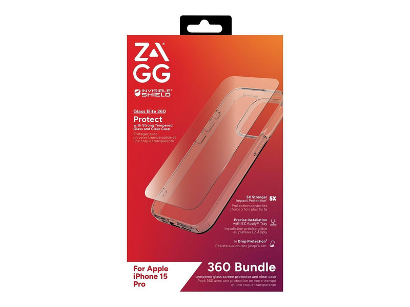ZAGG InvisibleShield Glass Elite 360 for Apple iPhone 15 Pro