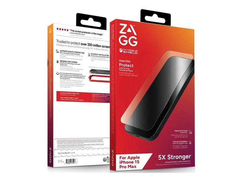 ZAGG InvisibleShield Glass Elite for Apple iPhone 15 Pro Max
