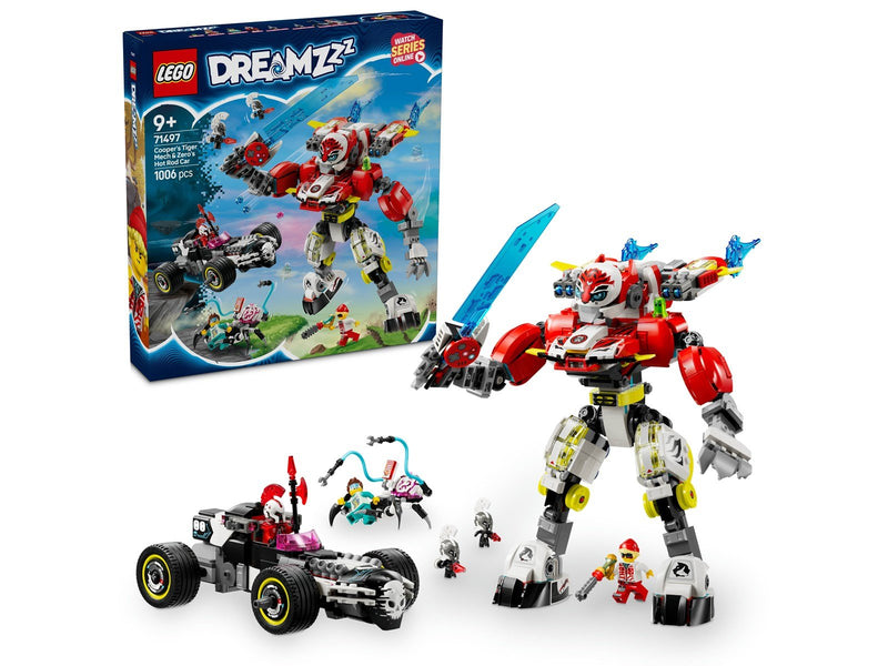 LEGO DREAMZzz 71497 Coopers Tiger-Mech und Zero's Hot Rod Auto