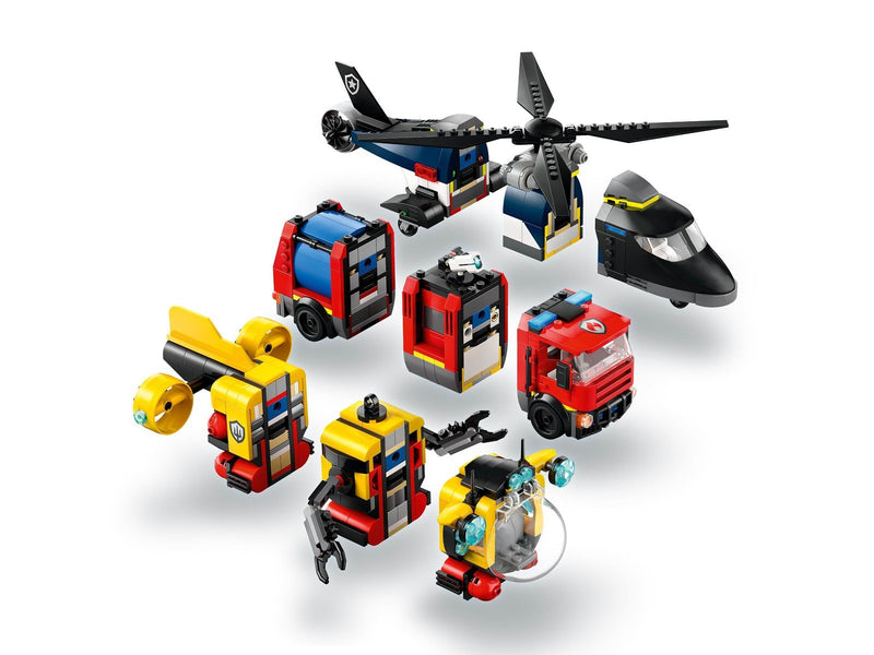 LEGO City 60462 Kombinationsset mit Hubschrauber, Löschauto und U-Boot