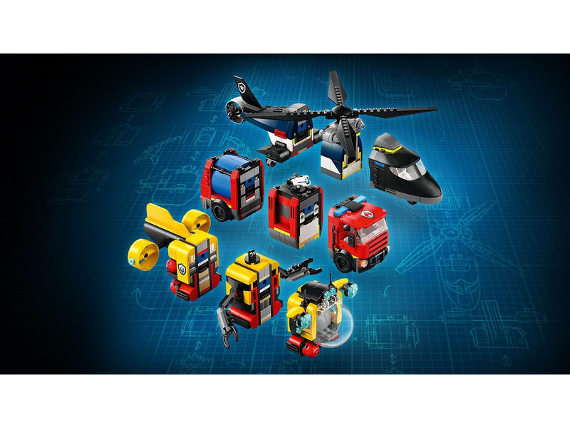 LEGO City 60462 Kombinationsset mit Hubschrauber, Löschauto und U-Boot