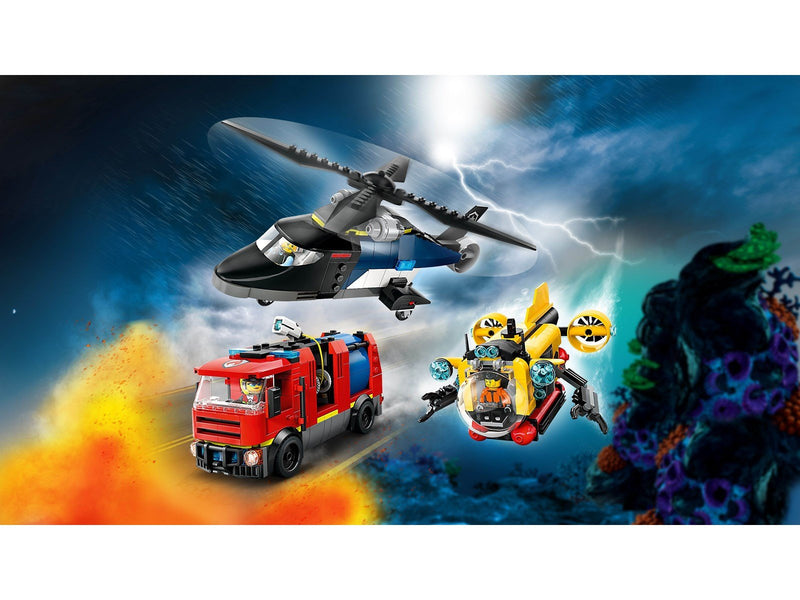 LEGO City 60462 Kombinationsset mit Hubschrauber, Löschauto und U-Boot