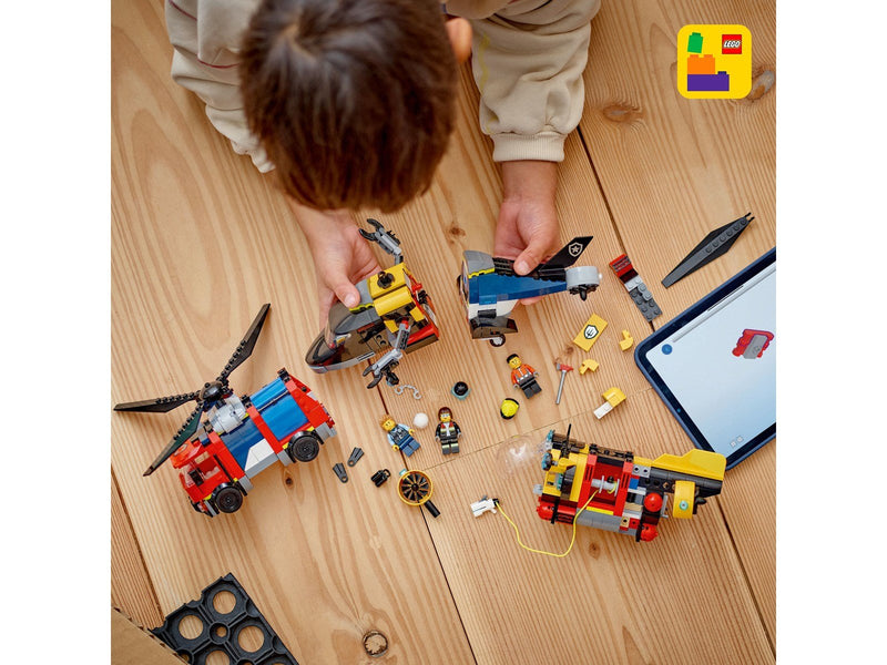 LEGO City 60462 Kombinationsset mit Hubschrauber, Löschauto und U-Boot